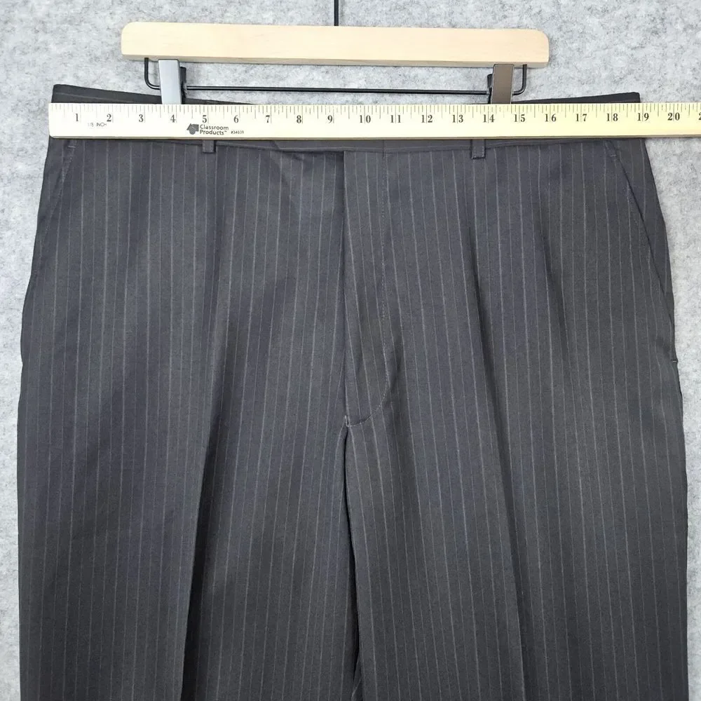 Jones New York 2-Pc Suit Blazer‎ 46R Pants 38x28 Charcoal Pinstripes COLLAR SNAG